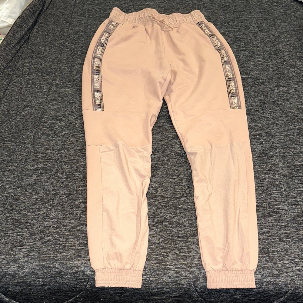 Gymshark Women’s Dusty Pink Joggers with Side Stripes